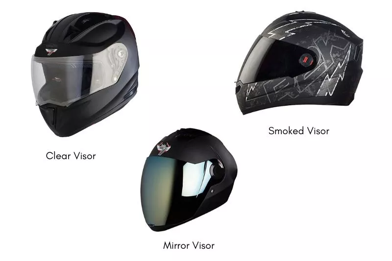 Helmet visor types